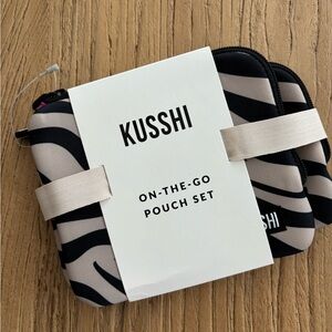 KUSSHI Black and Tan On-The-Go Pouch Set